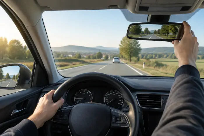 Windshield and mirrors